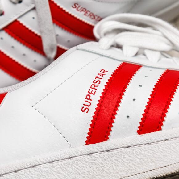 Adidas Superstar White Better Scarlet Red Sneakers Mens 8.5 Womens 10 IG9367 - Picture 9 of 16